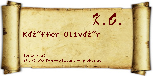 Küffer Olivér névjegykártya
